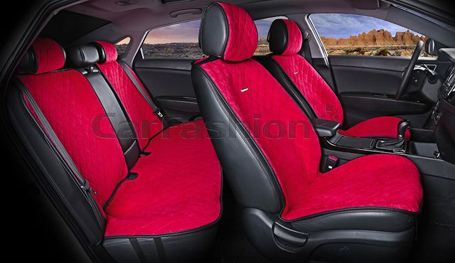 Накидки универсальные CarFashion California Plus для авто, цвет Красный/Красный/Черный. Артикул 22420