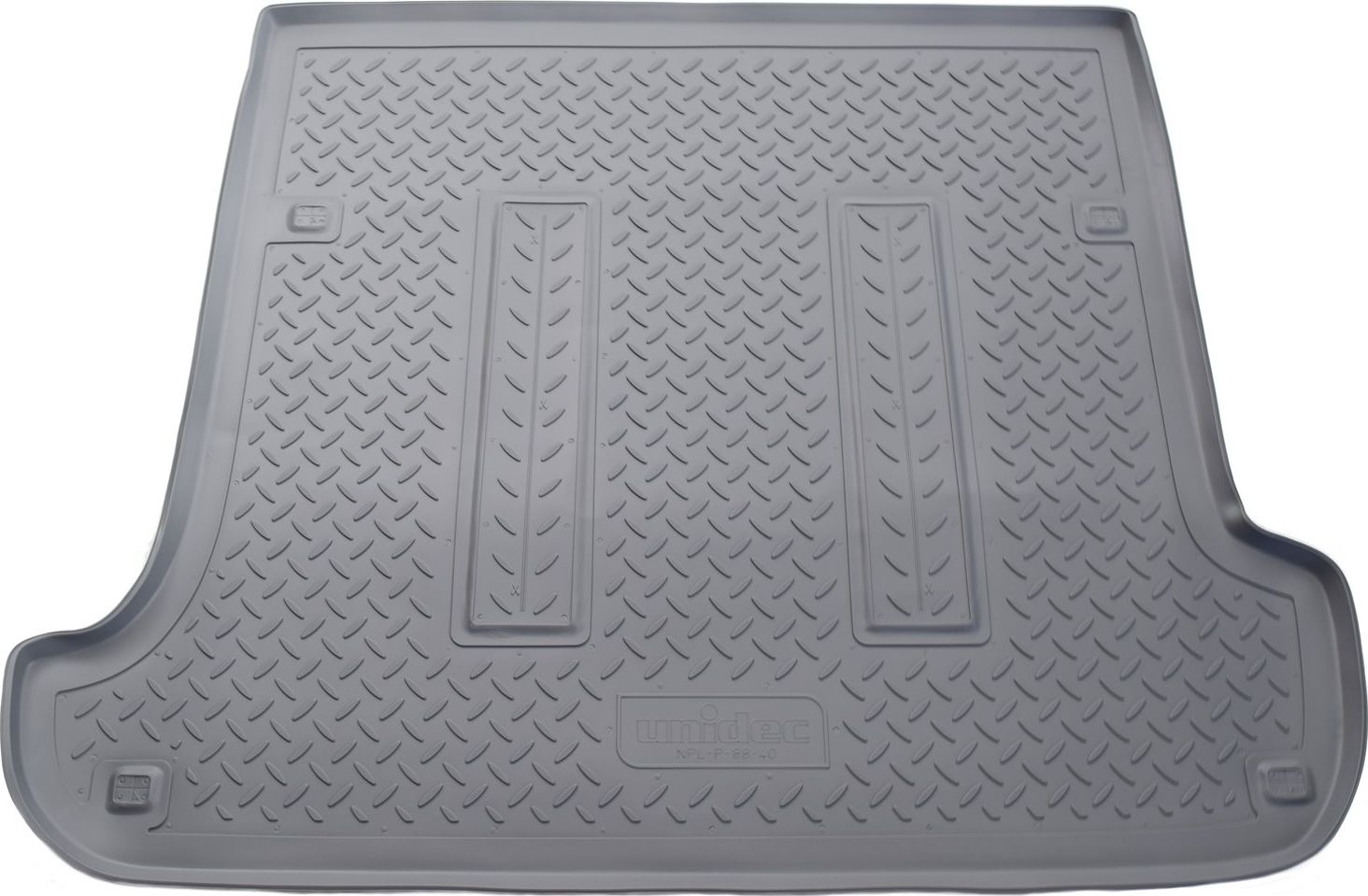Коврик Норпласт для багажника Toyota Land Cruiser Prado 120 2002-2009. СЕРЫЙ. Артикул NPL-P-88-40Grey