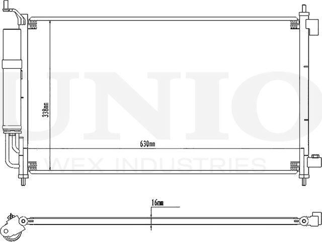 Радиатор кондиционера (Unio). Артикул RAD-30035