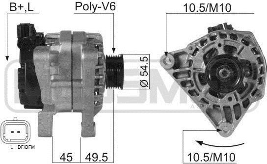 Генератор Era OEM для Peugeot Partner Tepee 2008-2017. Артикул 210054