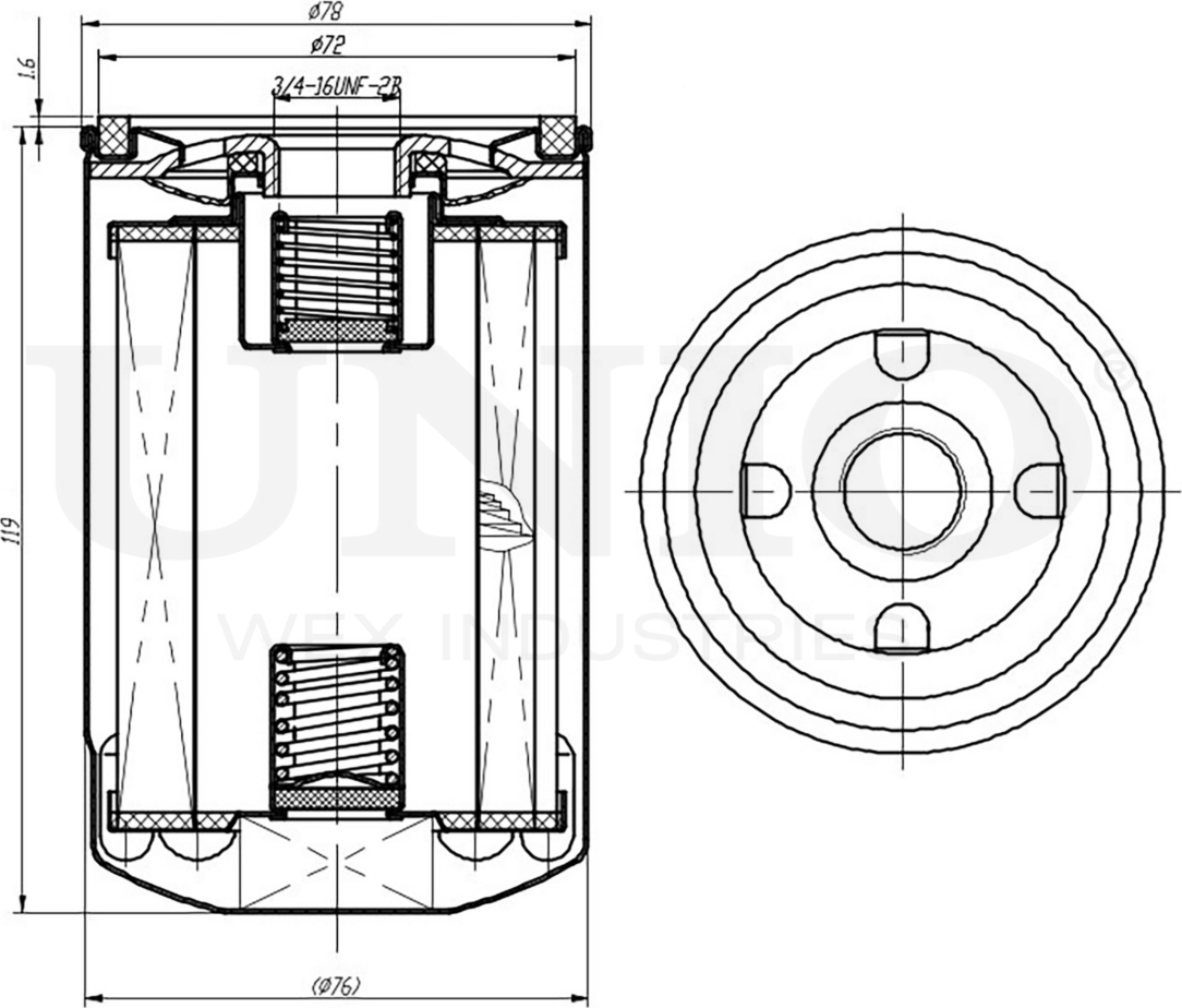 Фильтр масляный (Unio). Артикул FLT-20025