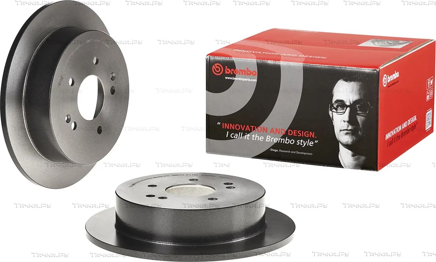 Тормозной диск Brembo PRIME LINE - UV Coated задний для SsangYong Korando III 2010-2019. Артикул 08.D415.11