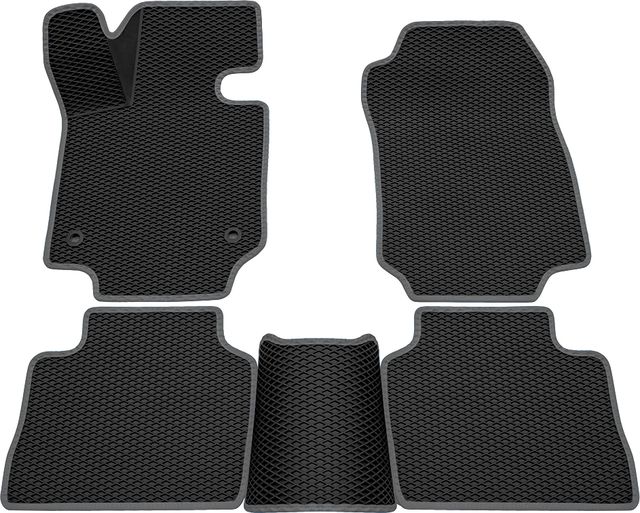 Коврики Rezkon 3D EVA ромб резиновые для салона Toyota RAV4 V 2019-2026 Серый кант. Артикул 9234035302