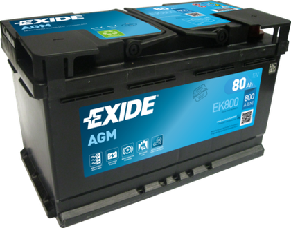 Аккумулятор Exide AGM для Mercedes-Benz E-Класс V (W213, S213, C238) 2016-2024. Артикул EK800