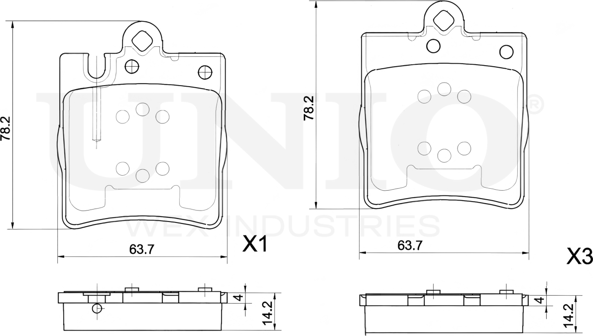 Колодки тормозные дисковые, комплект (Unio). Артикул BRP-20081
