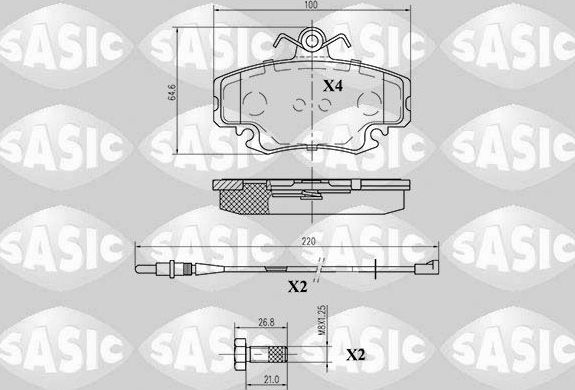 Тормозные колодки Sasic передние для Renault Twingo II 2007-2014. Артикул 6214010
