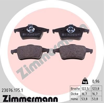 Тормозные колодки Zimmermann задние для Volvo V70 II 1999-2008. Артикул 23076.175.1