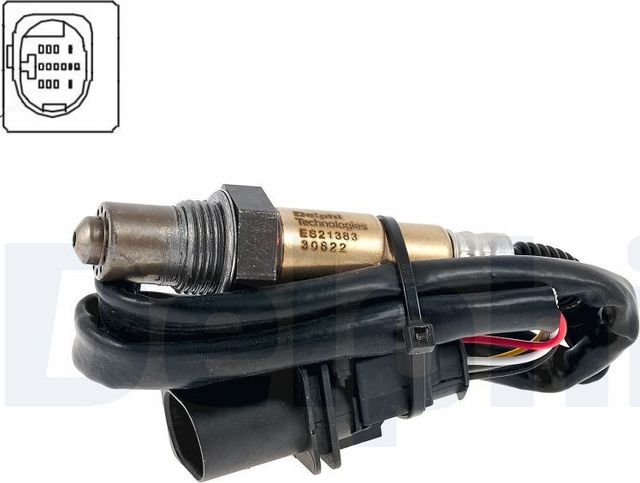 Лямбда-зонд (кислородный датчик) Delphi для Ford Fiesta VI 2008-2019. Артикул ES21383-12B1
