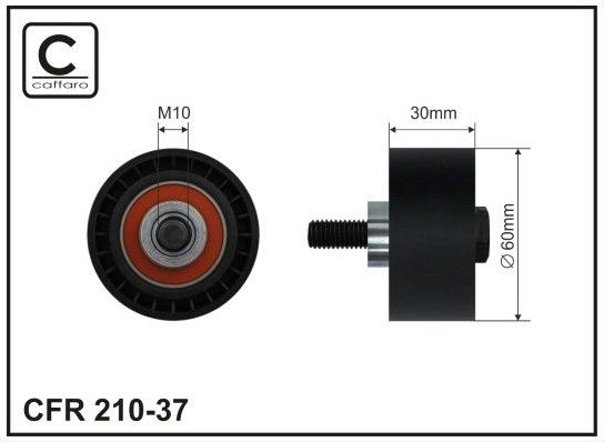Направляющий (ведущий) ролик ремня ГРМ Caffaro для Fiat Ulysse II 2002-2011. Артикул 210-37