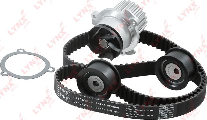 Помпа (водяной насос) с комплектом ремня ГРМ LYNXauto. Артикул PW-1314