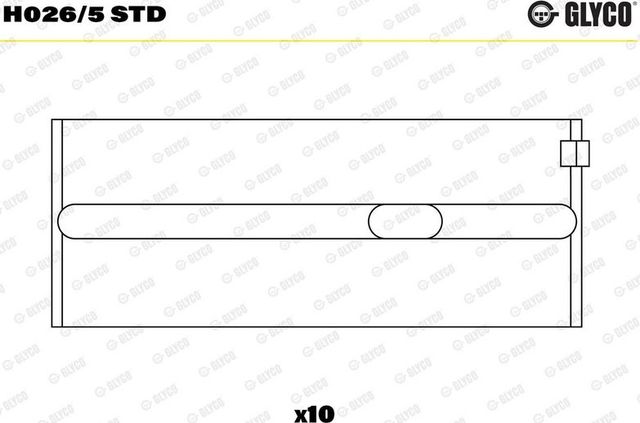 Вкладыши коренные Glyco для Audi 50 1977-1978. Артикул H026/5 STD