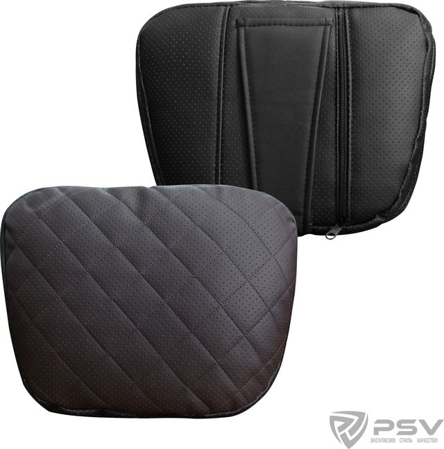 Подушка PSV Lux Way Ромб на подголовник, Темно-коричневый, экокожа. Артикул 132338