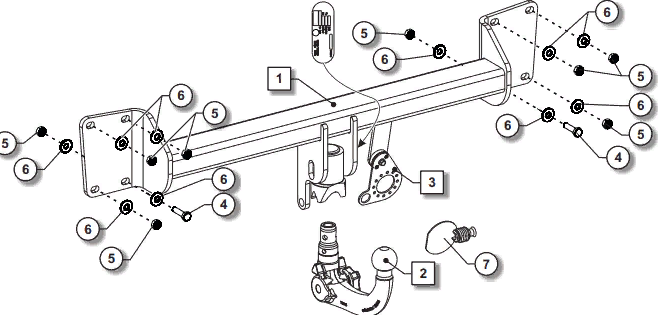 Фаркоп Oris (ранее Bosal) для Volvo XC60 II 2017-2026. Артикул 051-653