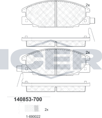 Тормозные колодки Icer. Артикул 140853-700