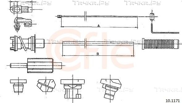 Трос газа Cofle для Citroen Saxo 1996-2004. Артикул 10.1171