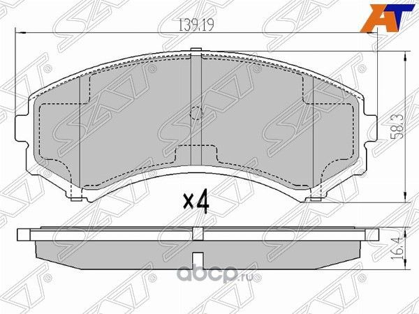 Колодки тормозные FR MITSUBISHI PAJERO 99- (SAT). Артикул ST4605A471