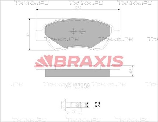 Тормозные колодки Braxis передние для Peugeot 108 2014-2026. Артикул AB0010