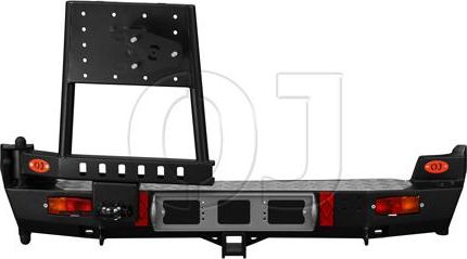 Бампер силовой OJ задний с левой универсальной калиткой для Chevrolet Niva 2002-2026. Артикул 03.117.02