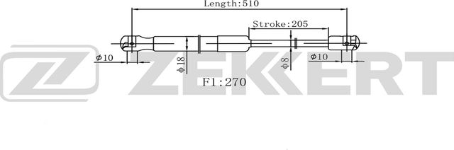 Амортизатор (упор) багажника Zekkert правый для Suzuki Swift IV 2010-2017. Артикул GF-2588