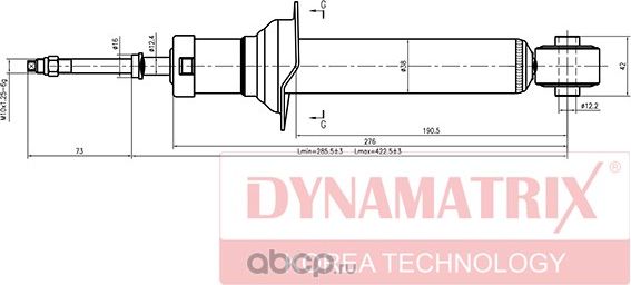 Амортизатор подвески газонаполненный (Dynamatrix-Korea). Артикул DSA341226