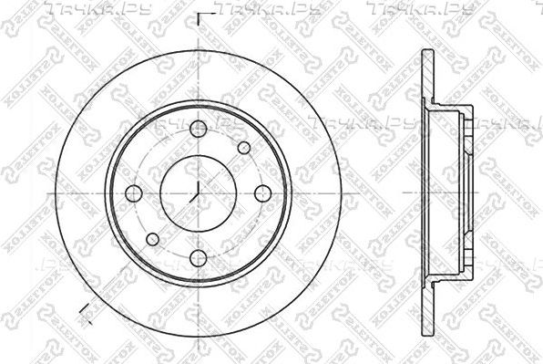 Тормозной диск Stellox задний для Lancia Ypsilon II (Type 843) 2003-2011. Артикул 6020-9922-SX