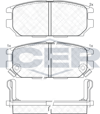 Тормозные колодки Icer задние для Mitsubishi 3000 GT I 1990-1993. Артикул 140983