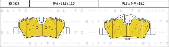Колодки тормозные дисковые задние (Blitz). Артикул BB0628