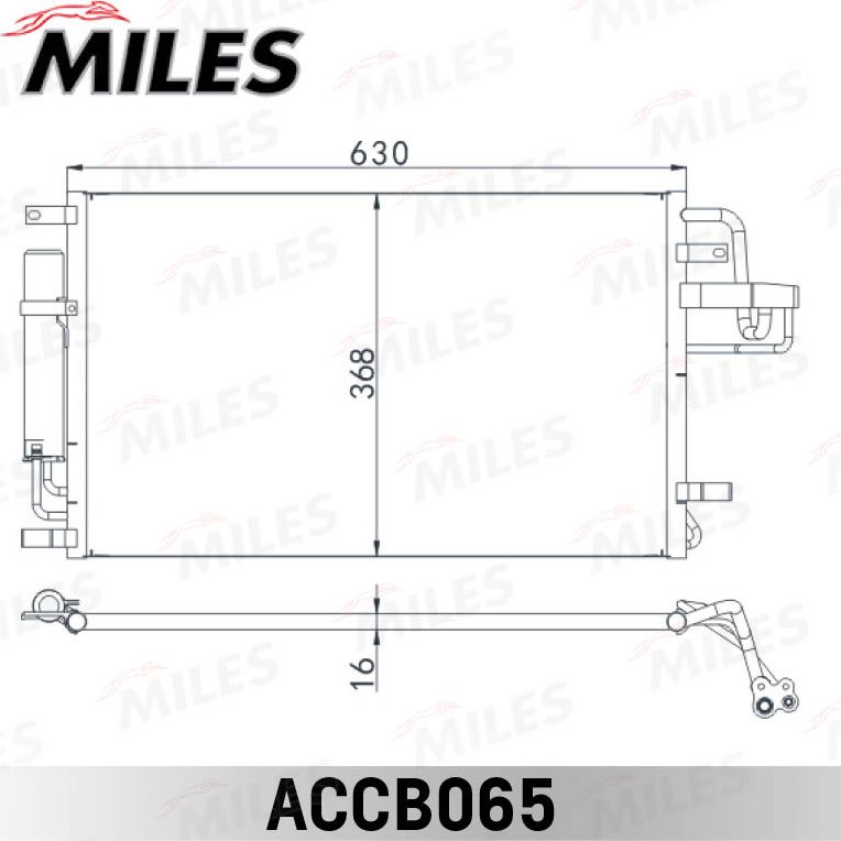 Радиатор кондиционера (конденсатор) Miles (алюминий). Артикул ACCB065