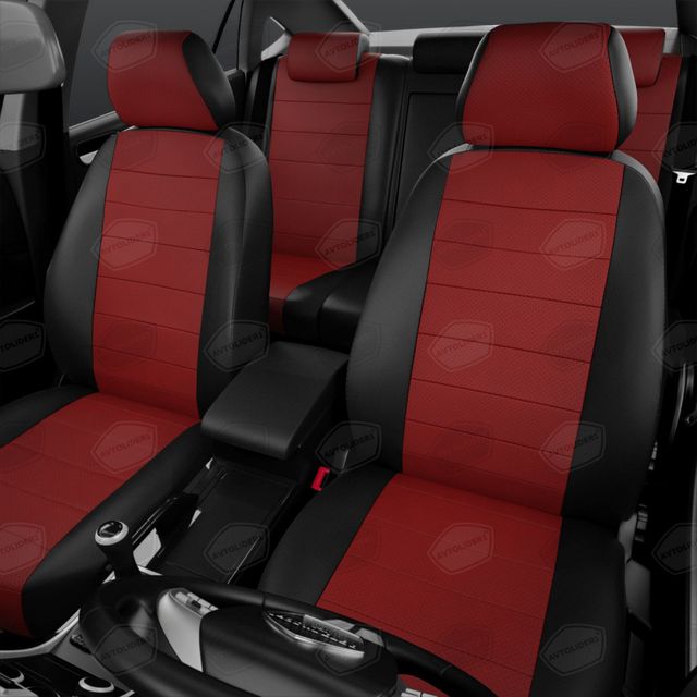 Универсальные чехлы Автолидер на сидения, цвет Чёрный/Красный. Артикул UEK31-0104