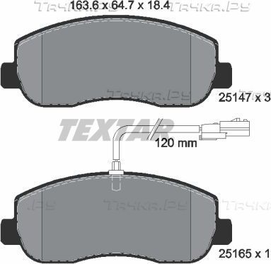 Тормозные колодки Textar Q+ передние для Opel Movano III 2010-2026. Артикул 2514701