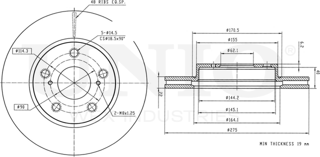 Диск тормозной (Unio). Артикул BRD-20046