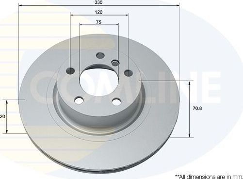 Тормозной диск Comline COATED для BMW X4 I (F26) 2014-2018. Артикул ADC1780V