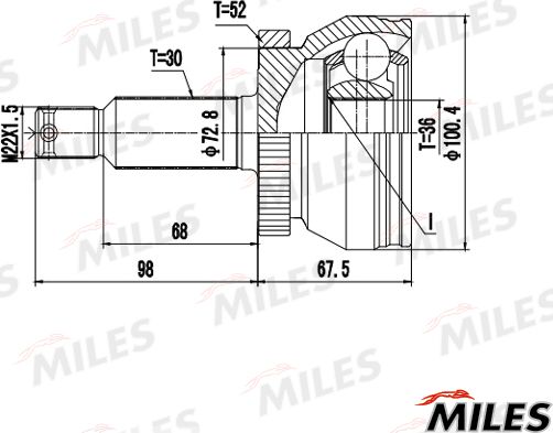 Шрус наружный (граната) Miles. Артикул GA20727
