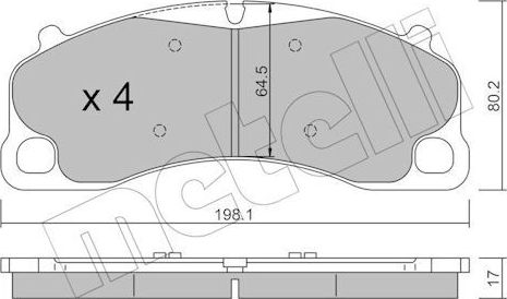 Тормозные колодки Metelli. Артикул 22-1256-0