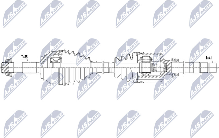 Полуось (привод в сборе, приводной вал) NTY. Артикул NPW-CT-119