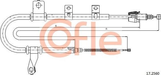 Трос ручника (тросик ручного тормоза) Cofle. Артикул 92.17.2560