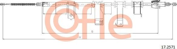 Трос ручника (тросик ручного тормоза) Cofle. Артикул 92.17.2571