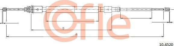 Трос ручника (тросик ручного тормоза) Cofle. Артикул 92.10.4520