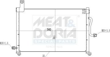 Радиатор кондиционера (конденсатор) Meat & Doria. Артикул 991105