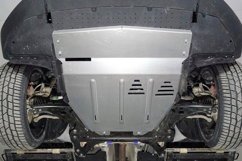 Защита алюминиевая ТСС (4 мм) для картера и КПП Geely Tugella 2020-2022, 2022-2026. Артикул ZKTCC00476