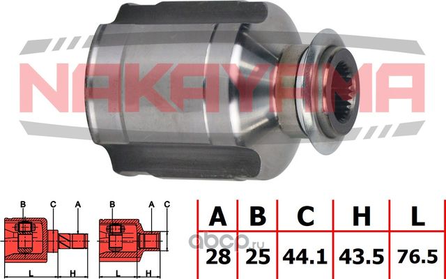 ШРУС внутренний правый, к-кт (Nakayama). Артикул NJ7903NY