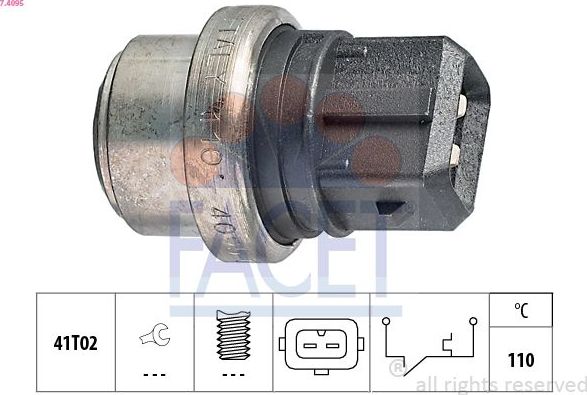 термовыключатель, сигнальная лампа охлаждающей жидкости Facet Made in Italy - OE Equivalent. Артикул 7.4095