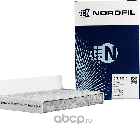 Фильтр салона угольный Renault Fluence  Megane CC  Megane III (Nordfil). Артикул cn1138k