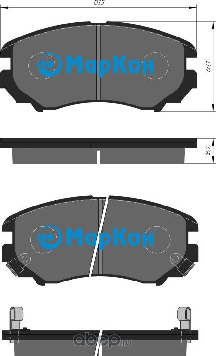 Колодки тормозные дисковые к-т с мех. индикатором износа Hyundai Sonata IV V Kia (Markon) Markon. Артикул 16002165