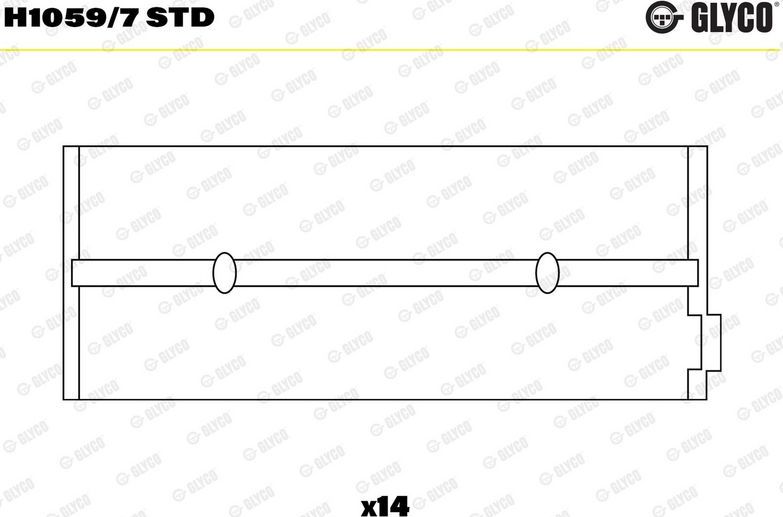 Вкладыши коренные Glyco для Neoplan Cityliner 1990-2026. Артикул H1059/7 STD