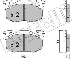 Тормозные колодки Metelli задние для Citroen Saxo 1996-2004. Артикул 22-0038-0