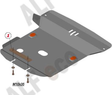 Защита алюминиевая Alfeco для картера SsangYong Actyon I 2005-2011. Артикул ALF.21.01 AL4