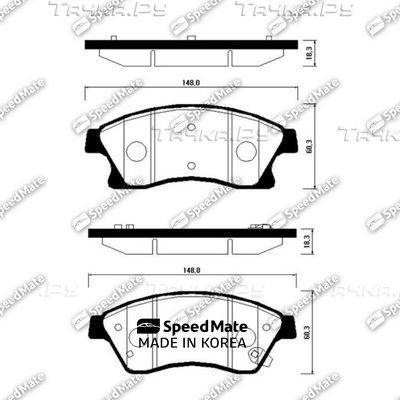 Тормозные колодки SpeedMate передние для Opel Ampera I 2011-2015. Артикул SM-BPG021