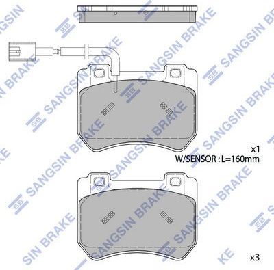 Тормозные колодки Sangsin Hi-Q. Артикул SP4188