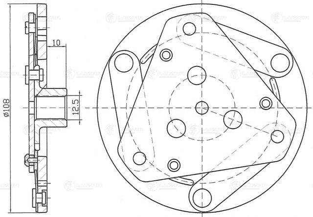 Пластина прижимная муфты компрессора кондиц. Лада 2190 "Гранта" (15-) (тип KDAC) (Luzar). Артикул LCP 0109